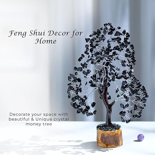 Miniatura 5 de PYOR - Turmalina negra, árbol de la prosperidad feng shui, regalos espirituales, decoración para hogar y oficina, cristales reales, suministros