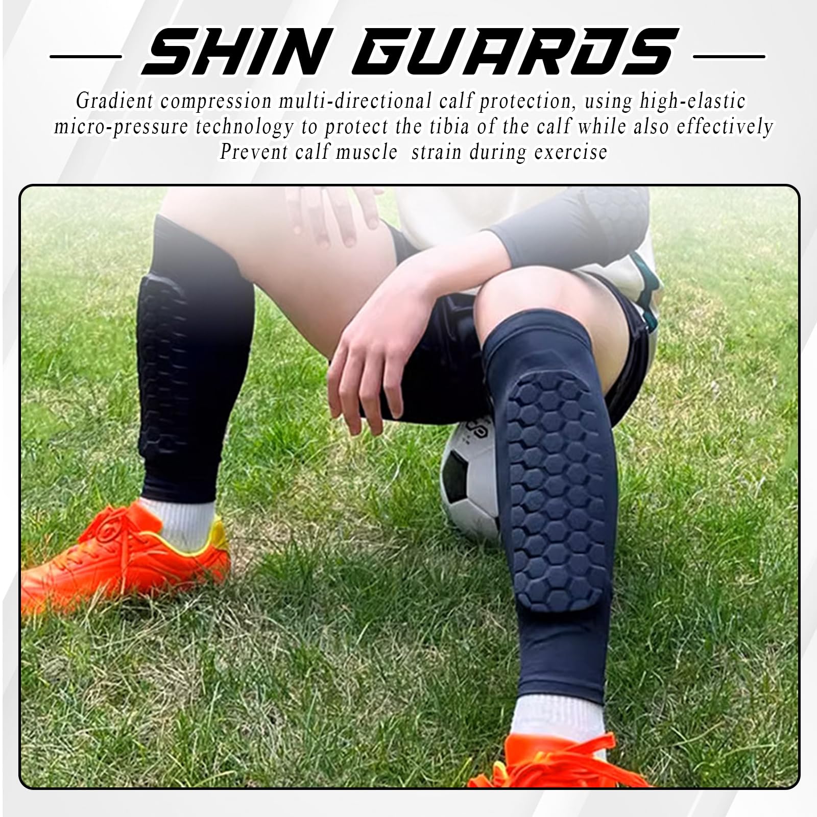 Parastinchi da calcio, 1 paio di protezioni per stinco, protezione per le gambe per adulti e bambini, resistente agli urti, anti-collisioni, sportive/football shin pads, di protezione