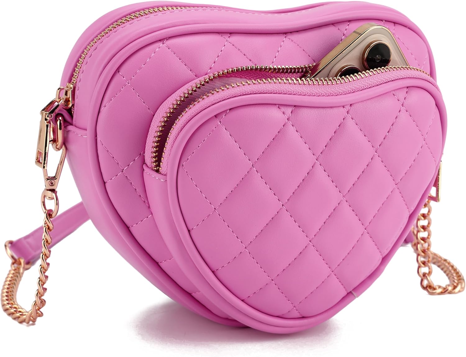 lola mae Heart Shape Crossbody Bag Zip Around Shoulder Handbag - Image 3