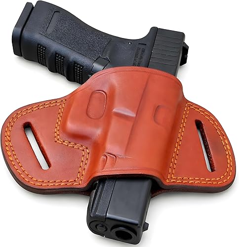 Ottoza Funda de cuero hecha a mano para pistola compatible con Glock (17/19/19X/22/23) Funda para diestros Glock 19 OWB - Funda Glock 17 OWB de