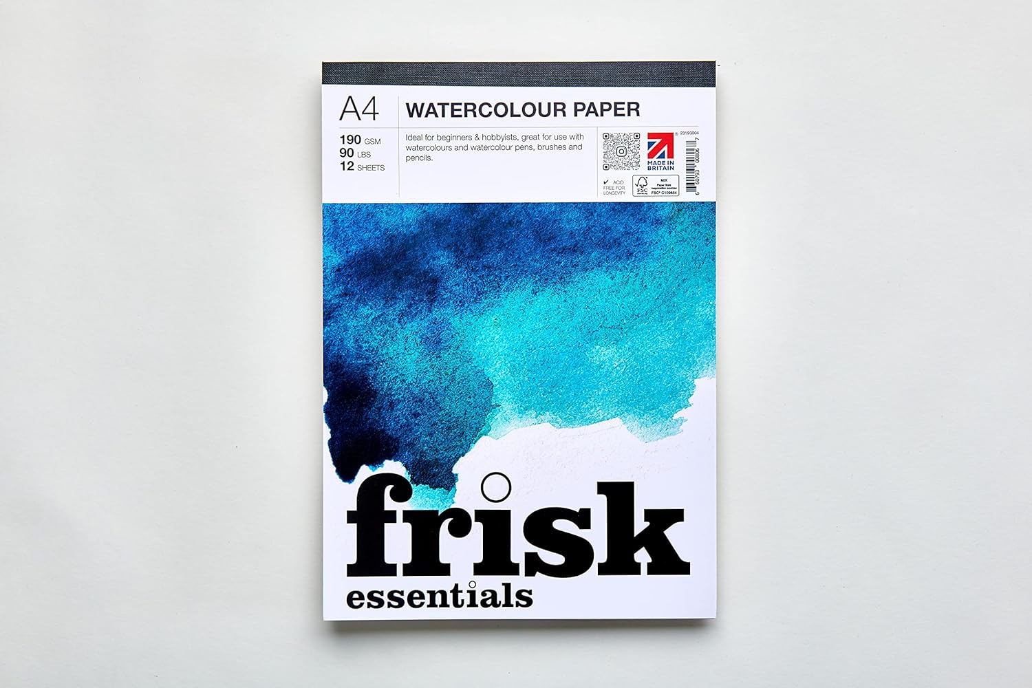 Frisk Essentials Watercolour Paper Pad, A4, White
