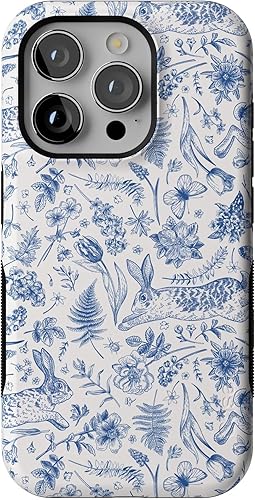 Vista 887 de Casely Funda para iPhone 15 Pro Jardín Secreto Flores mixtas Funda atrevida Compatible con MagSafe y botón de acción Jardín Secreto Floral