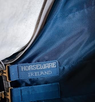 Horseware Ionic Therapy Stable Blanket - Imperial Blue/Silver & Navy, 78 inches
