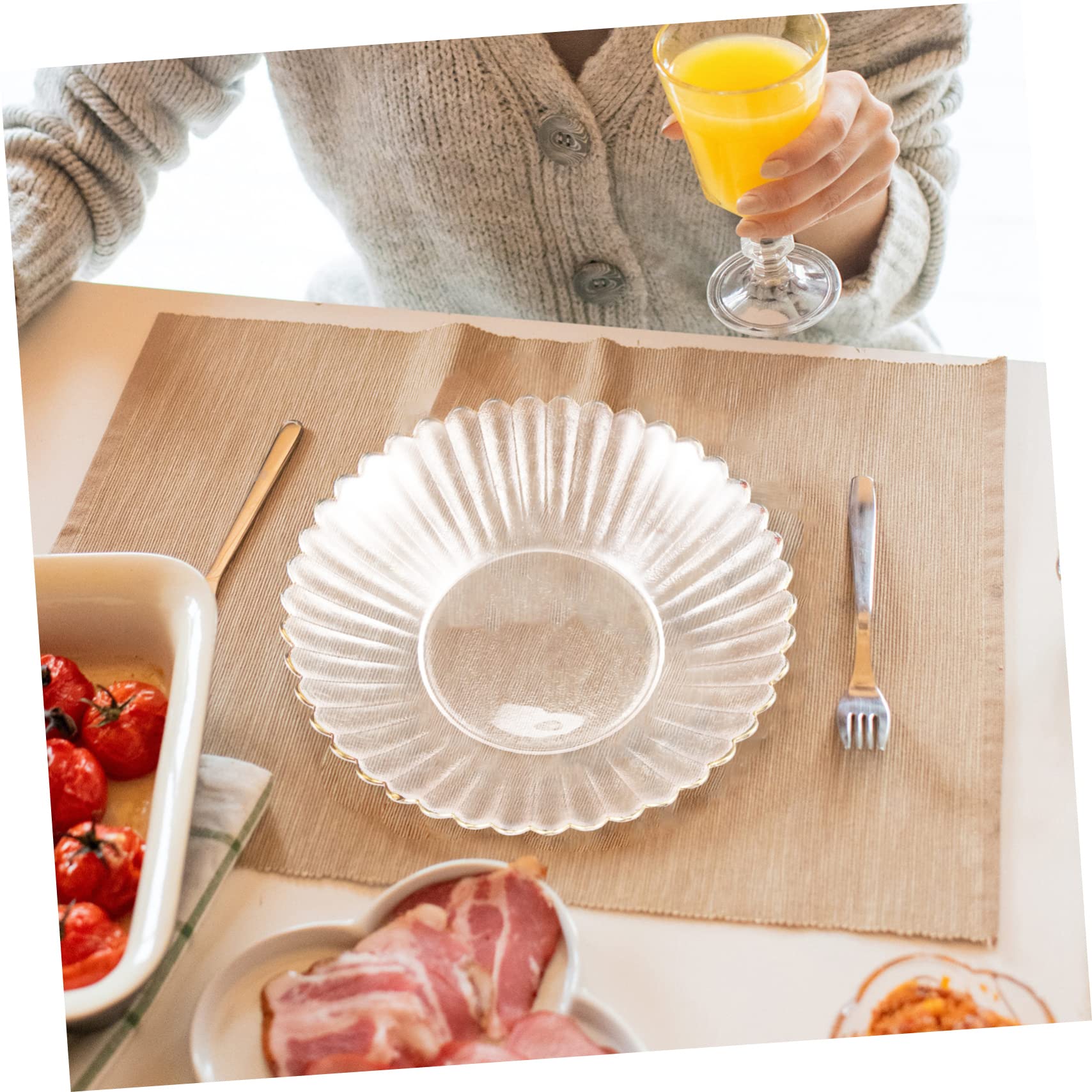 Vassoio Decorativo per Frutta in Cristallo, piolo, Piatto per Caramelle Rifinito, Vassoio per Alimenti da servire per Matrimoni e per Uso in tavola