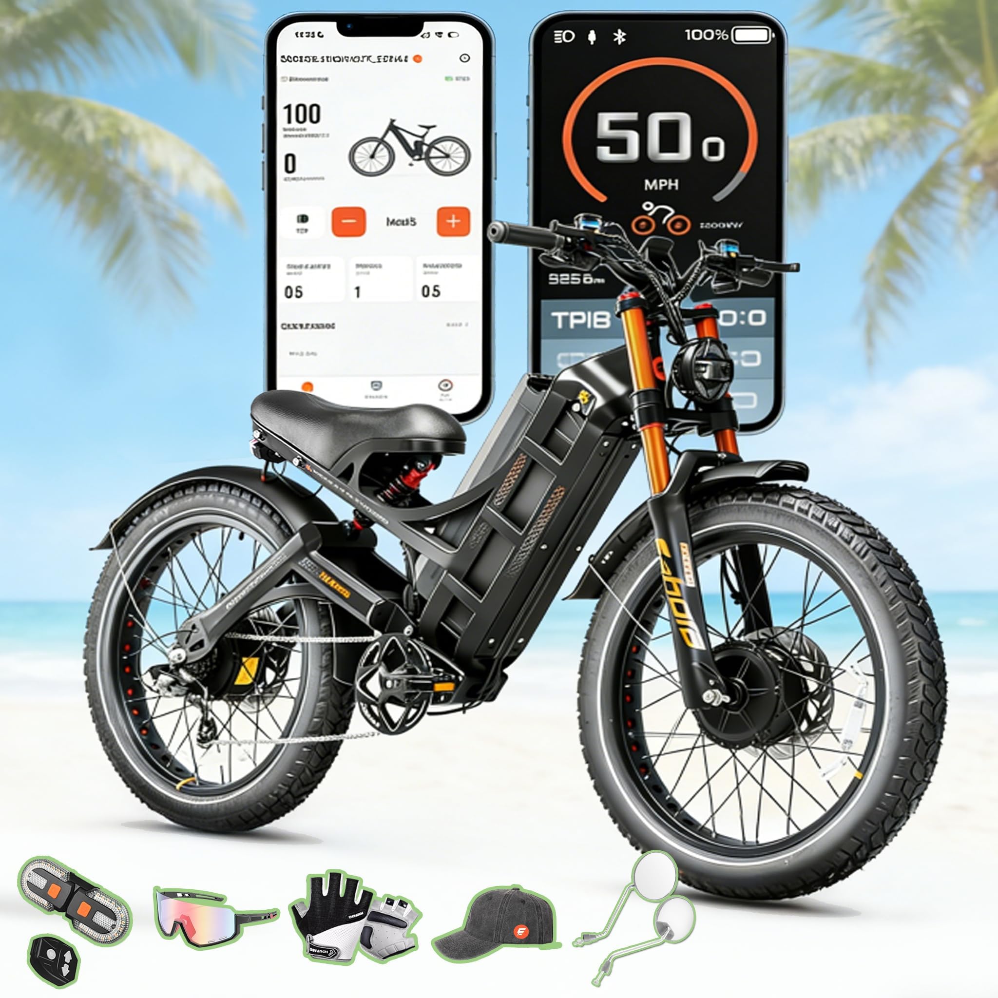 eAhora Romeo Pro 2 ebike-[2026 Latest] 46 MPH 4000W Dual Motor Ebike,52v 70Ah 200 Miles Long Range Electric Bike for Adults，26" Fat Tire Full Suspension Mountain Bike,Off-Road Fastest Electric Bike