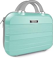 Vista 14 de Estuche de viaje de maquillaje rígido portátil de 14", Verde+blanco