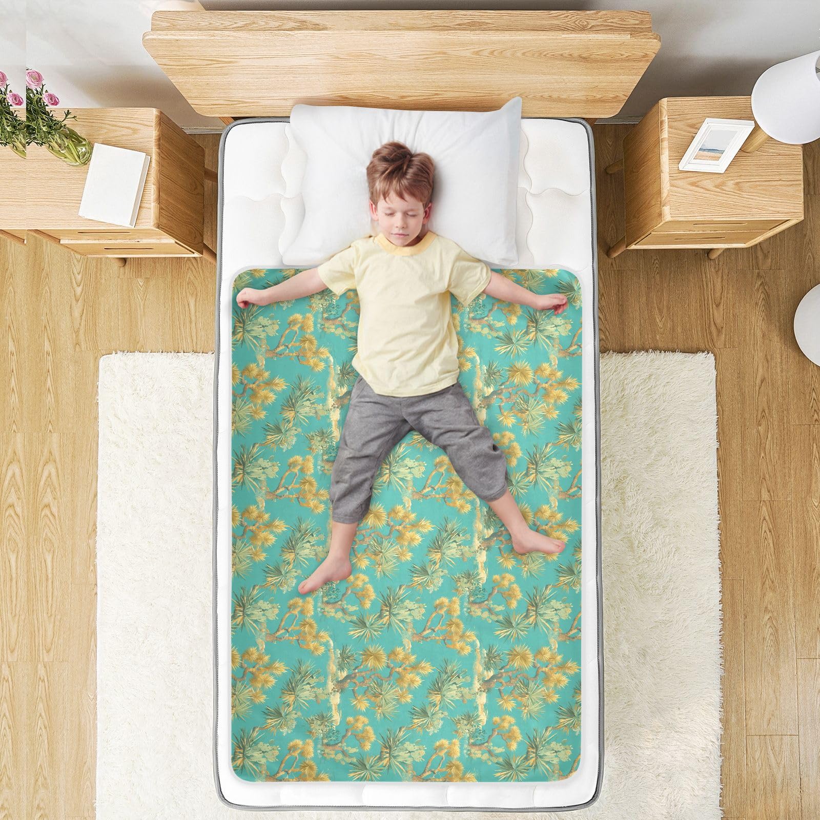 Desert Greens Tapis d'apprentissage de la propreté réutilisable extra large résistant à l'eau Tapis à langer antidérapant pour enfants adultes animaux domestiques 132,1 x 86,4 cm (L x l)