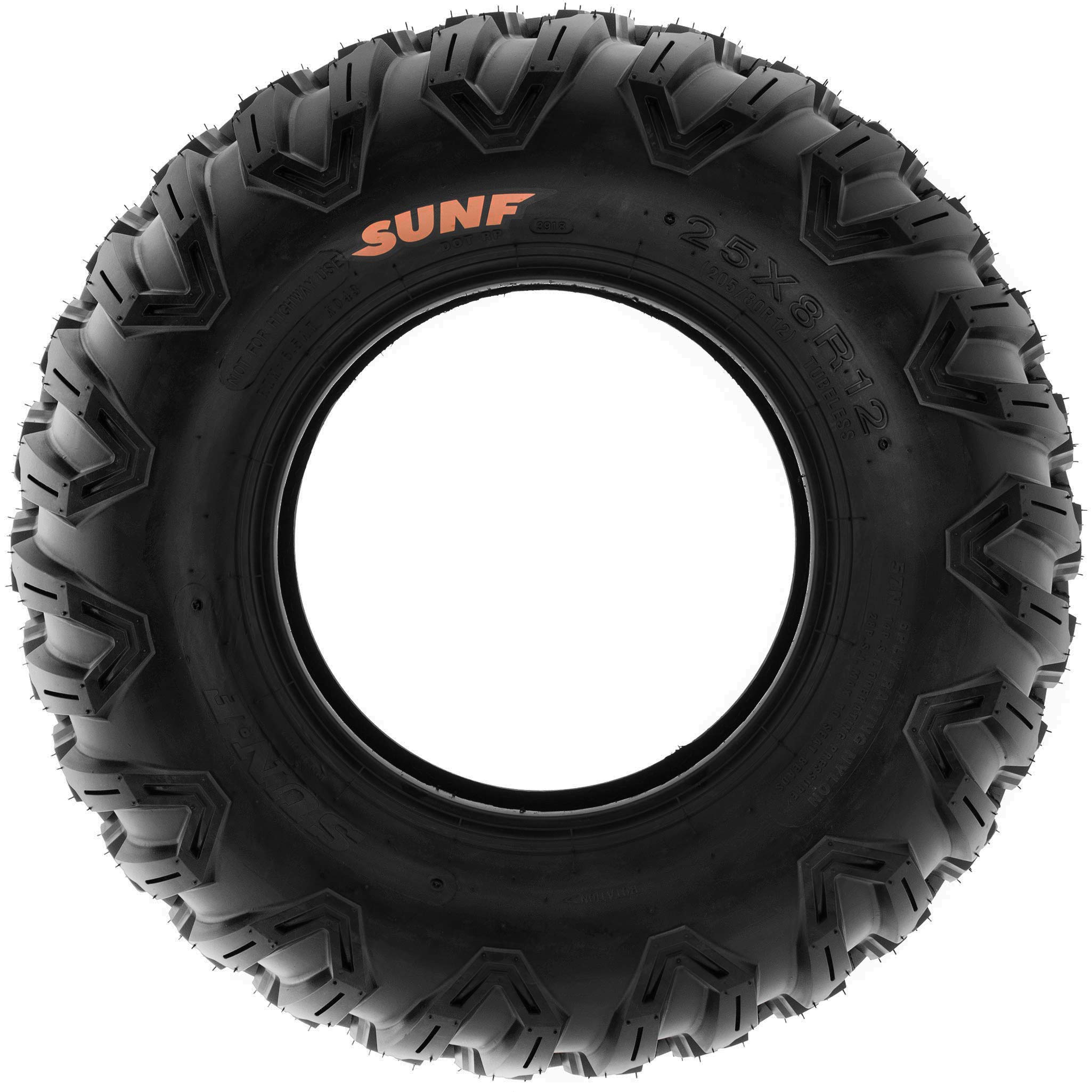 SunF A043 25x8-12 & 25x10-12 Sport-Performance XC ATV UTV Quad Reifen Gelände Radialreifen 6PR TL 63N E4, Satz von 4 Stück