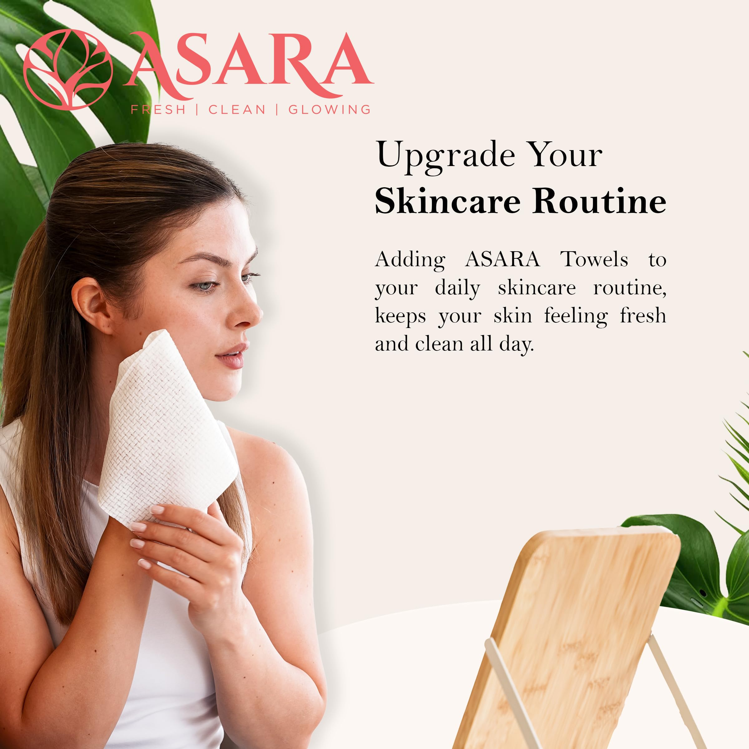 ASARA NEW YORK PROBIOTIC SKIN CIENCE Toallitas faciales desechables extra grandes desmaquillantes con agua para piel sensible Toallitas veganas orgánicas y biodegradables 100 unidades