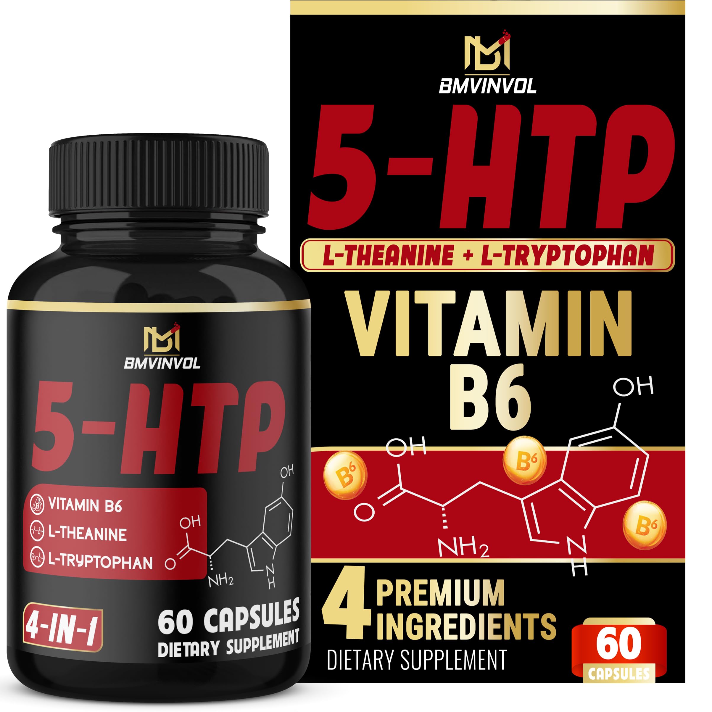𝟓𝐇𝐓𝐏 Capsules with - 𝐕𝐢𝐭𝐚𝐦𝐢𝐧 𝐁𝟔, 𝐋-𝐓𝐡𝐞𝐚𝐧𝐢𝐧𝐞, 𝐋-𝐓𝐫𝐲𝐩𝐭𝐨𝐩𝐡𝐚𝐧 - 5HTP Extra ...