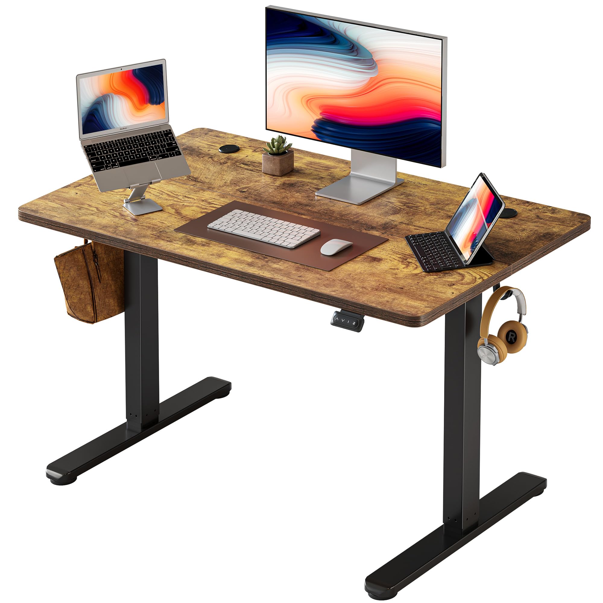 Amazon | FEZIBO 電動 昇降デスク スタンディングデスク 幅100cm 奥行