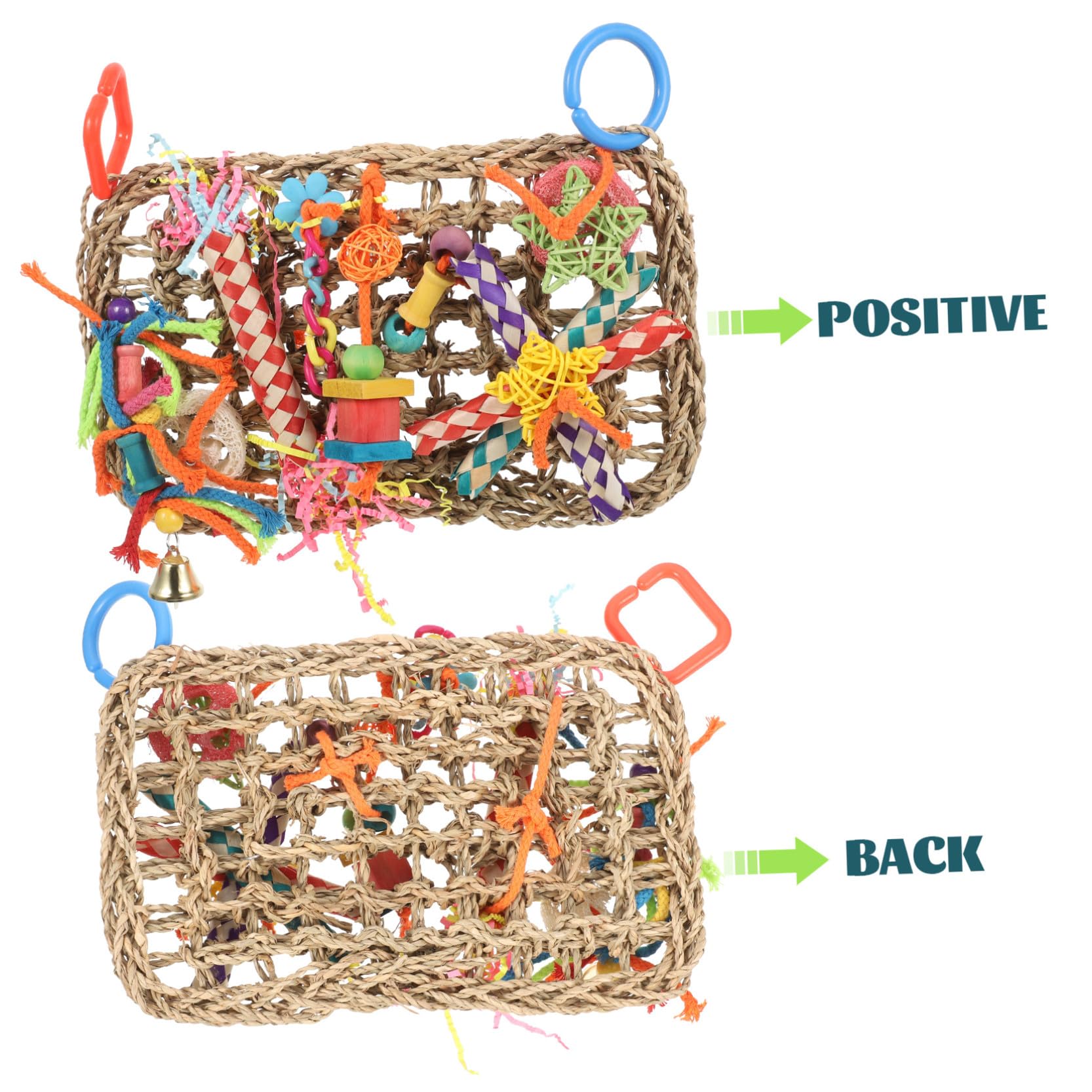 BESPORTBLE 2pezzi Giocattolo Appeso Per Pappagalli Mare Accessorio Da Gioco Per Uccelli Struttura Intrecciata Per Attività Di Masticazione e Arrampicata