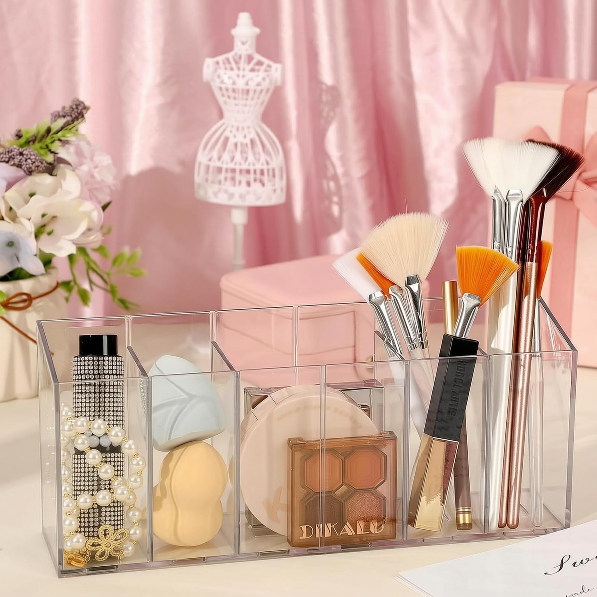 Organizador multifuncional de acrílico para brochas de