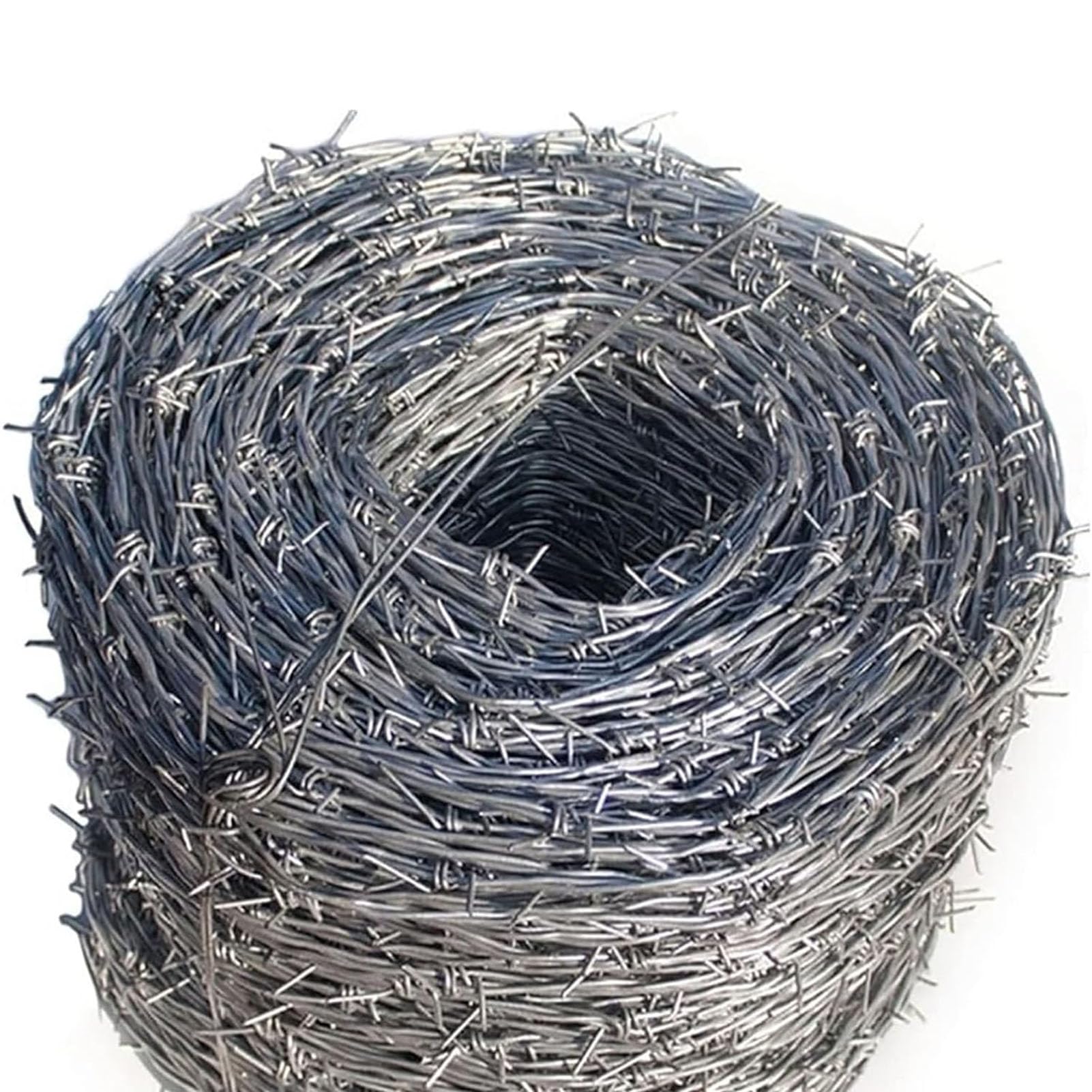 Rollo De Alambre De Púas, Alambre Espino Galvanizado Alambre De Espino Anti-Escalada Anti-Robo Malla De Alambre Valla Aislamiento De Espinas Medidas De Seguridad para Valla (2.1mm 200m)
