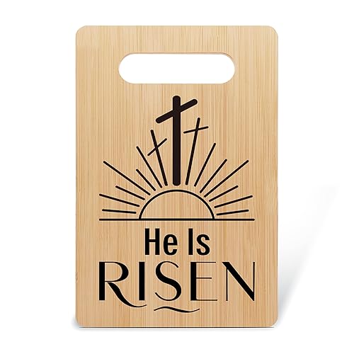 Easter Cutting Board, He Is Risen Charcuterie Board, Christian Kitchen