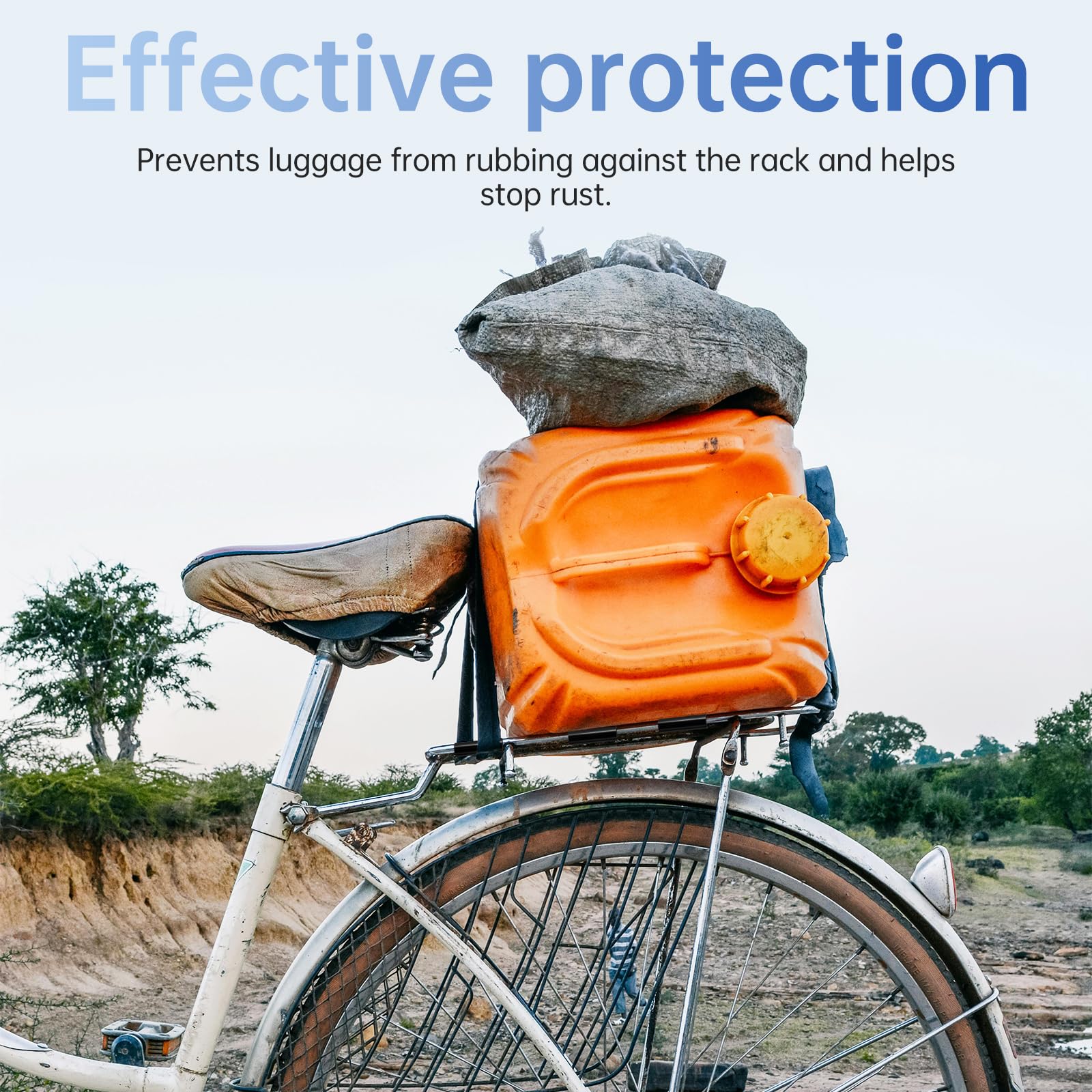 Set di protezione anti-abrasione per portapacchi della bicicletta, protezione del telaio – Protezione contro l'abrasione sul portapacchi rivestito, per ganci di borse da bicicletta Ø10/12 mm, adatto