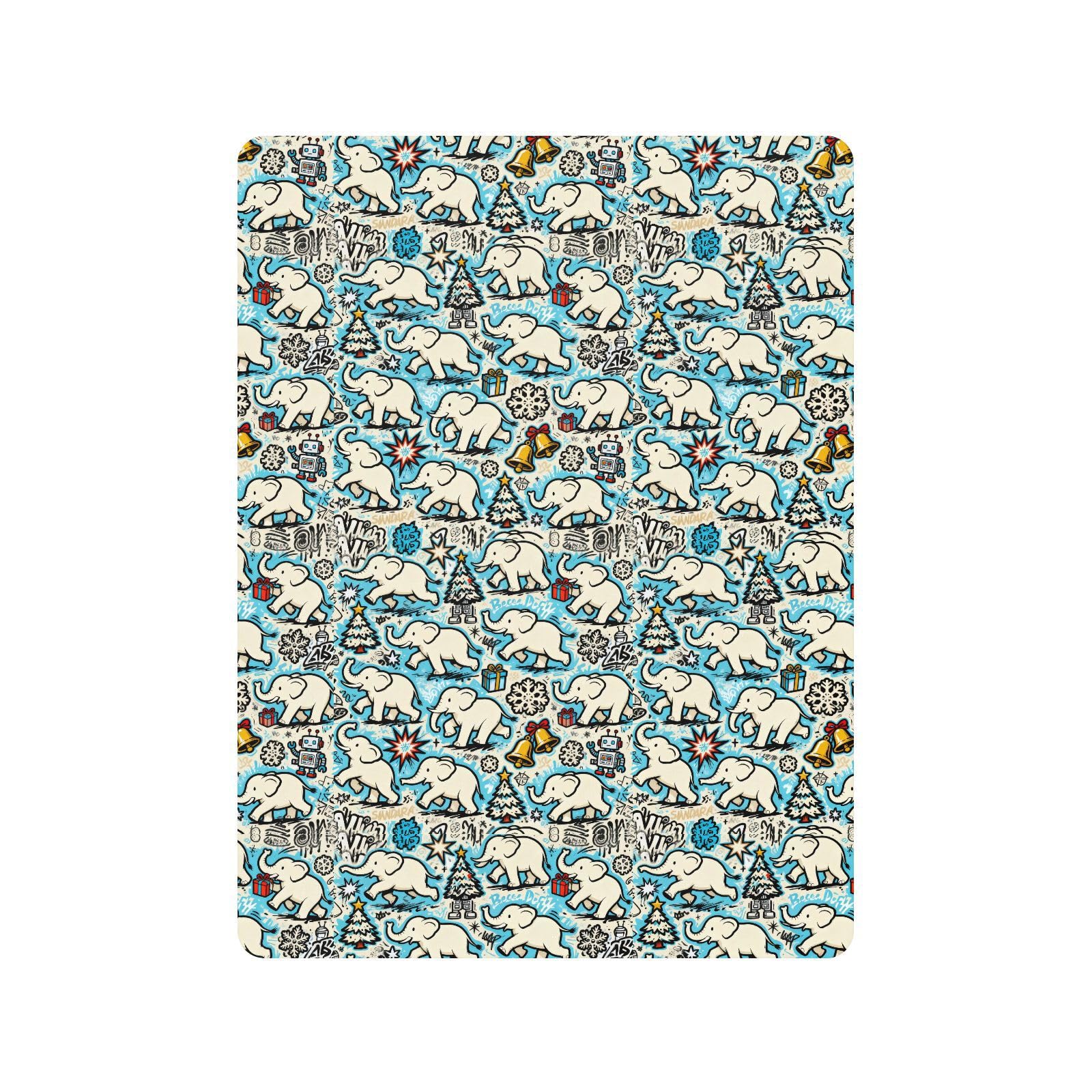 Sábanas de algodón para cuna de bebé, niños y niñas, diseño de elefantes blancos, color azul y negro, ropa de cama suave para guardería, 1 paquete de sabanas para cuna