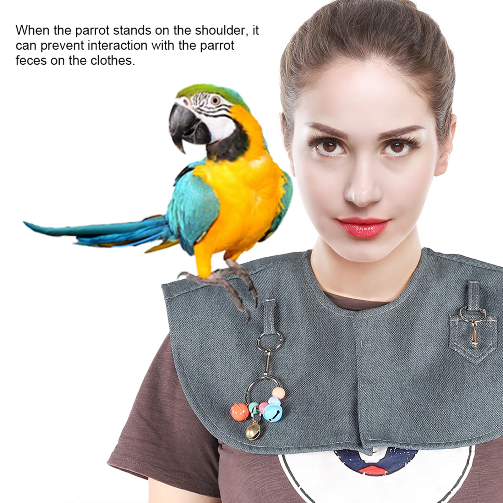Protector de hombro antiarañazos para loros, almohadilla para cubierta de caca de pañal para pájaros, tobillera antiarañazos, almohadilla para hombros para mascotas, mantón de