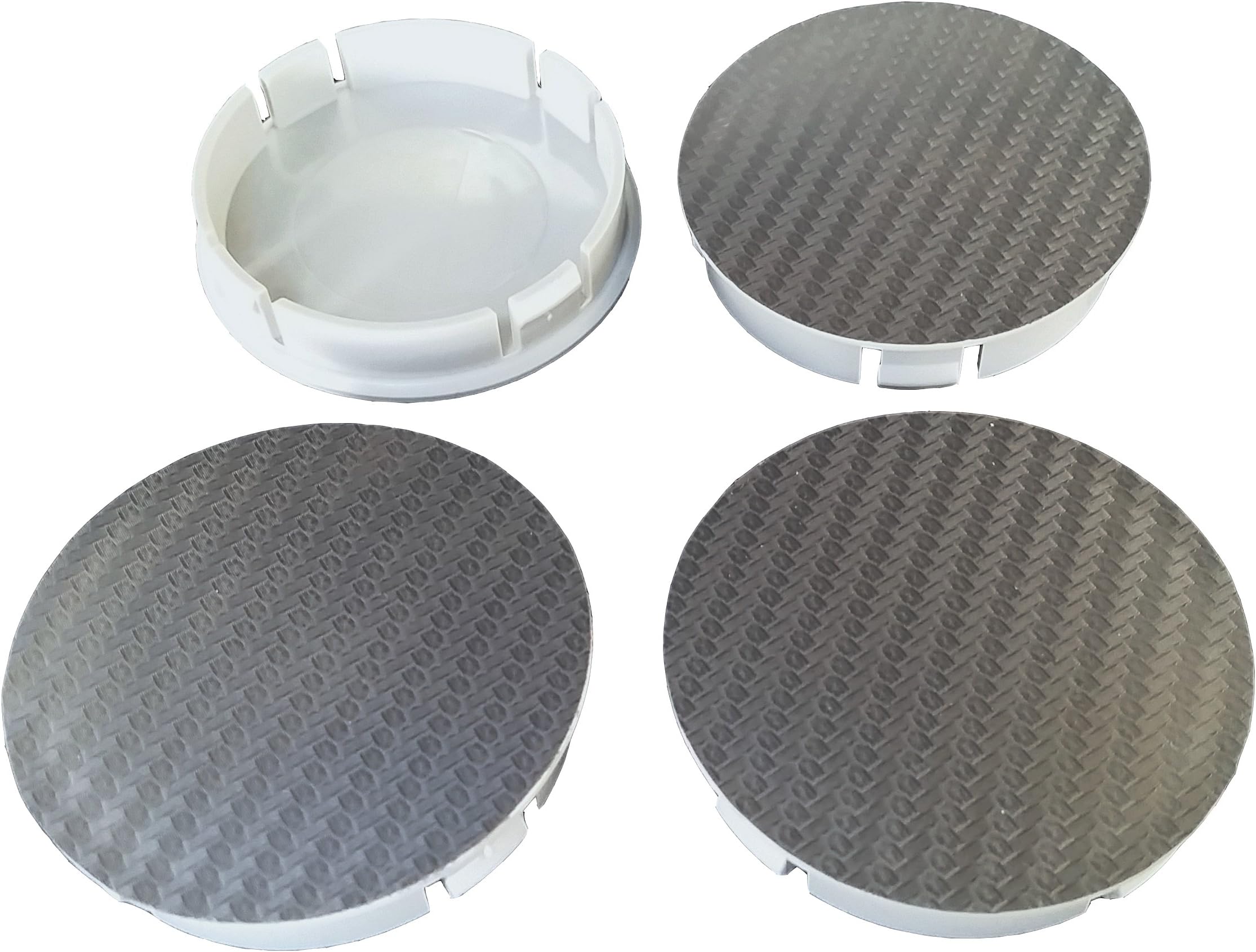 Born 1 Carbon 4 piece 60 mm grey hub caps – suitable for rims with 55.5-56 mm inner hole diameter