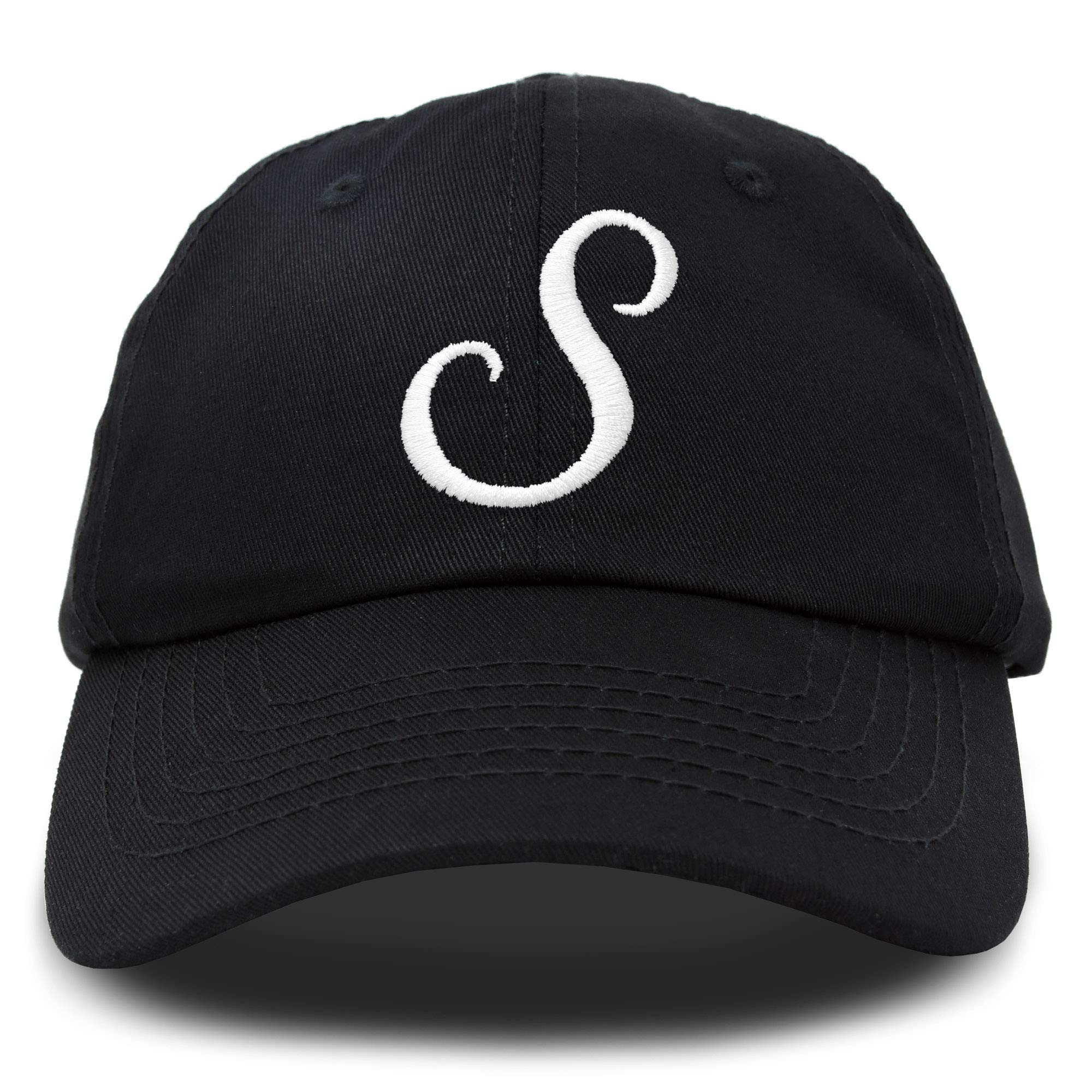 DALIXInitial Hat Letter S Vintage Womens Baseball Cap Monogram Embroidered