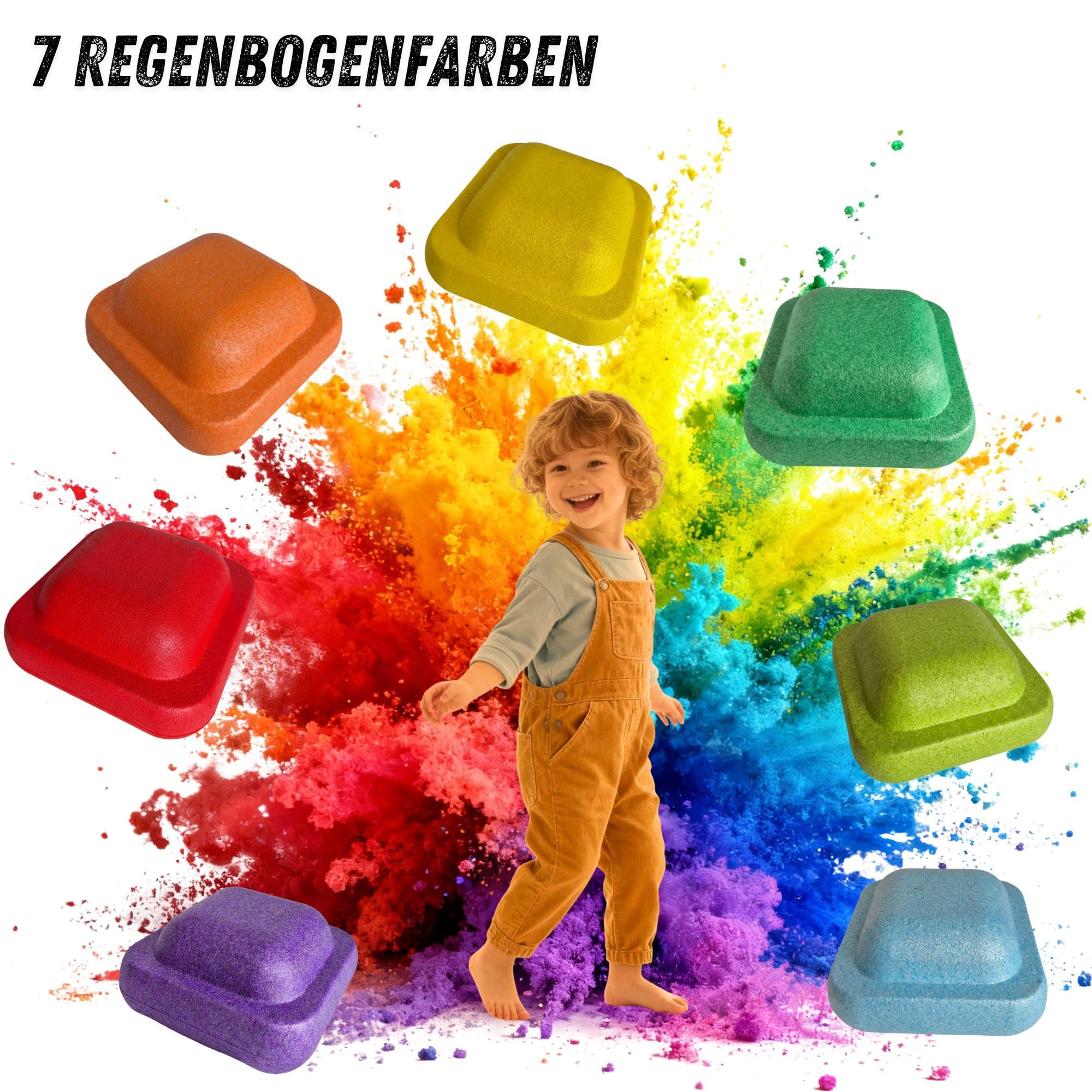 Juego de 7 piedras de equilibrio para niños, para interior y exterior, piedras de equilibrio apilables, piedras para apilar — view 3