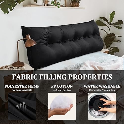 Miniatura 6 de Almohada copetuda para cabecera de dormitorio universitario individual XL, almohada de apoyo para la espalda, cabecero, alternativas, sofá, sofá