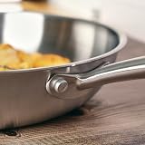 KAMBERG - Poêle Ø24 cm en Acier Inoxydable 18/10 Triply - Sans PFAS - Tous feux dont induction et four - 0008271, Gris - 5
