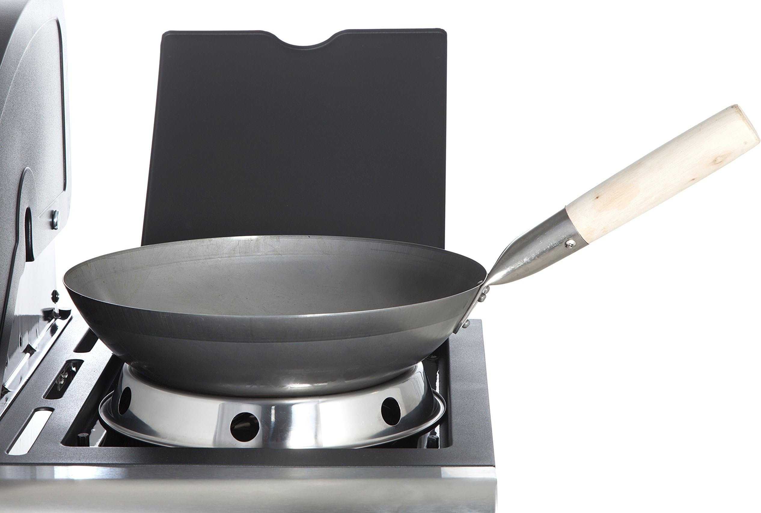 Paella World International Original Chinese Wok Pan Diameter 33 cm and Stainless Steel Wok Ring (Wok/China Wok/Steel Wok/Asian Wok)