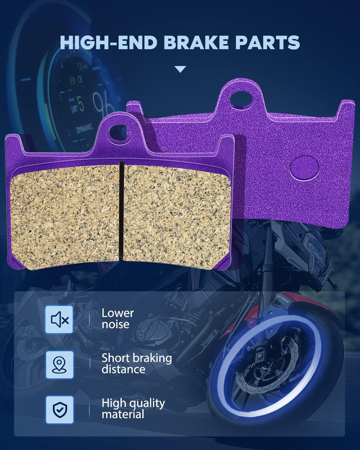 ECCPP Brake Pads for Yamaha FZ1 FZ6 FZ8 YZF R1 R6 R6S YZF600R, FA380 FA174 Front+Rear Replacement Brake Pads