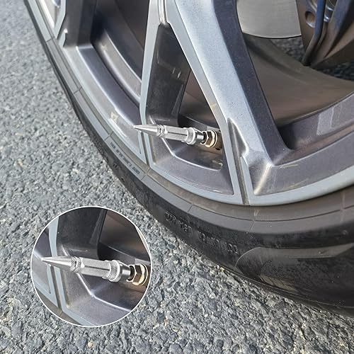 Miniatura 4 de Tapones de válvula SINGARO de 2.36 pulgadas, aleación de aluminio, a prueba de polvo e impermeables, aptos para automóviles, camiones y motocicletas