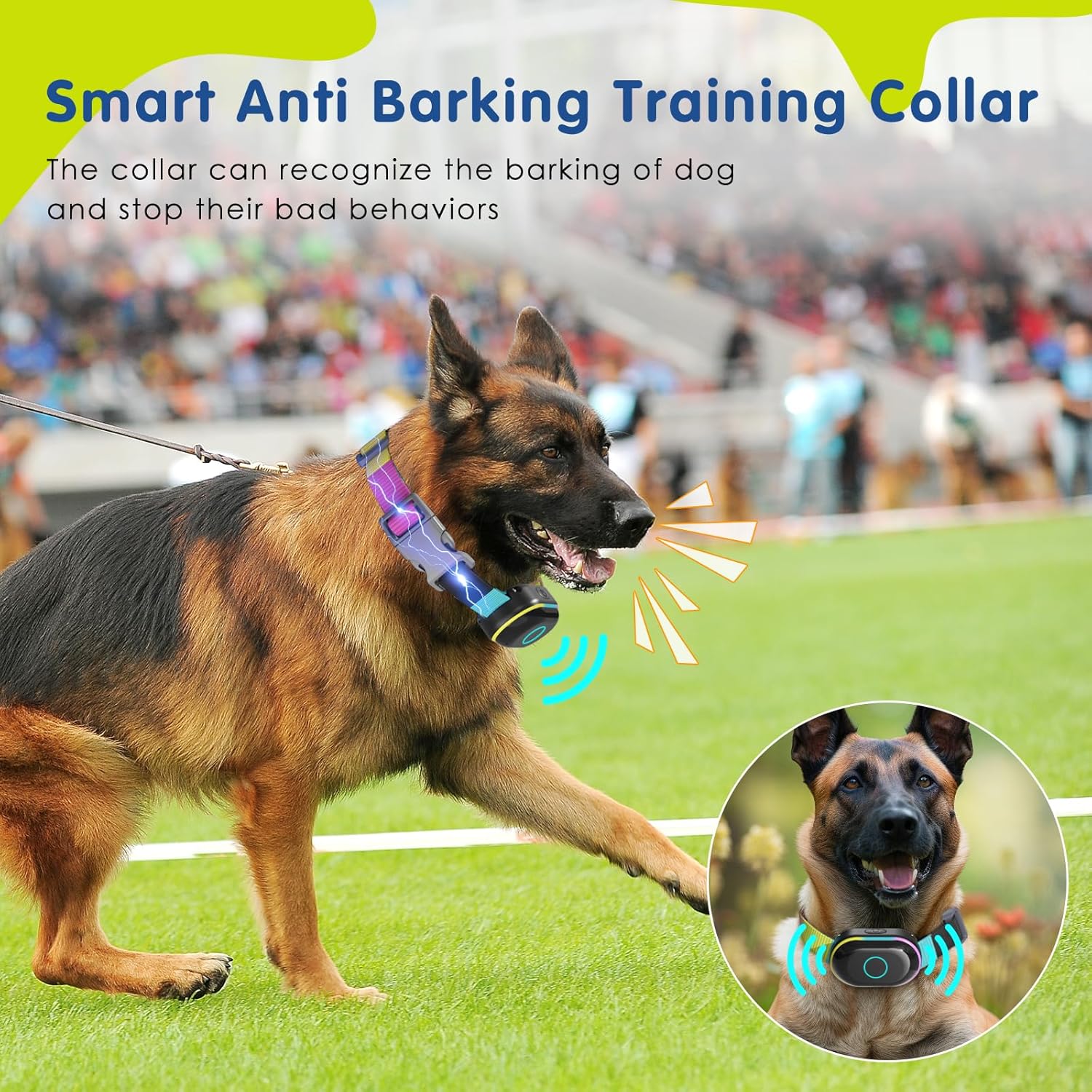 Dog Shock Collar & Dog Bark Collar, 2 in1 Collar Dog Bark Training Collar with 5 Adjustable Sensitivity, 3 Training Modes, 3300FT Remote, IPX7 Waterproof, Rechargeable for Dogs (Multi-Color)