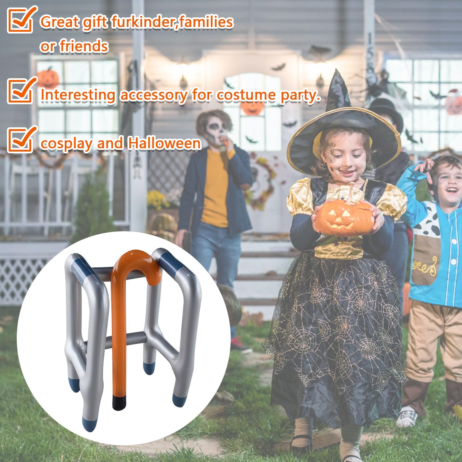 Inflatable Zimmer Frame Blow Up Walking Stick for Adults Birthday Retirement Novelty Prank Decorations Joke Gifts Men Women Grandad Grandad Dress Up Party Accessory Photo Booth - Image 7