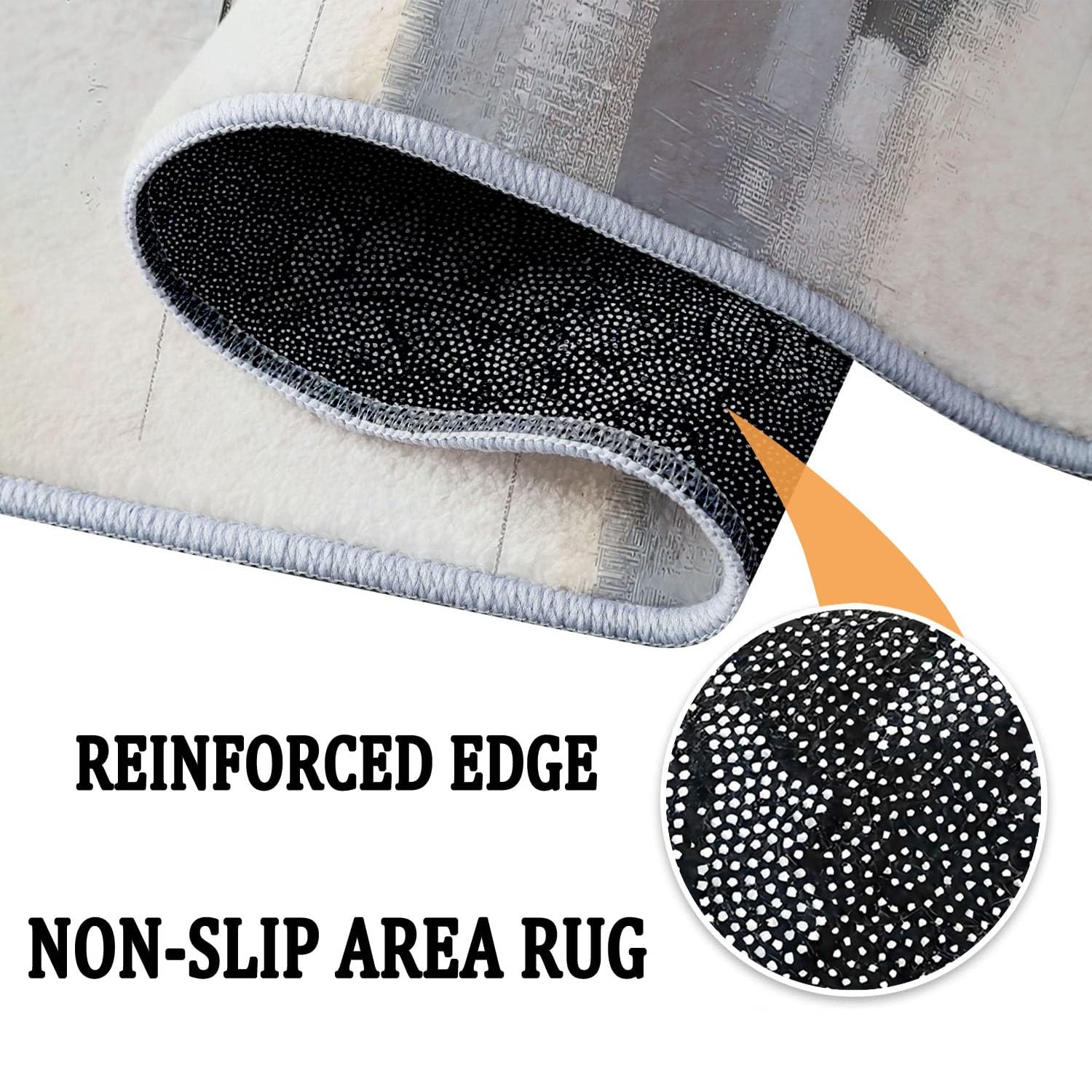 Runder Teppich 150 cm (Round) für drinnen und draußen Minimalistisches abstraktes Senfgelb rutschfest, fusselfrei, Teppich für Küche, Veranda, Foyer Senfgelb Grau