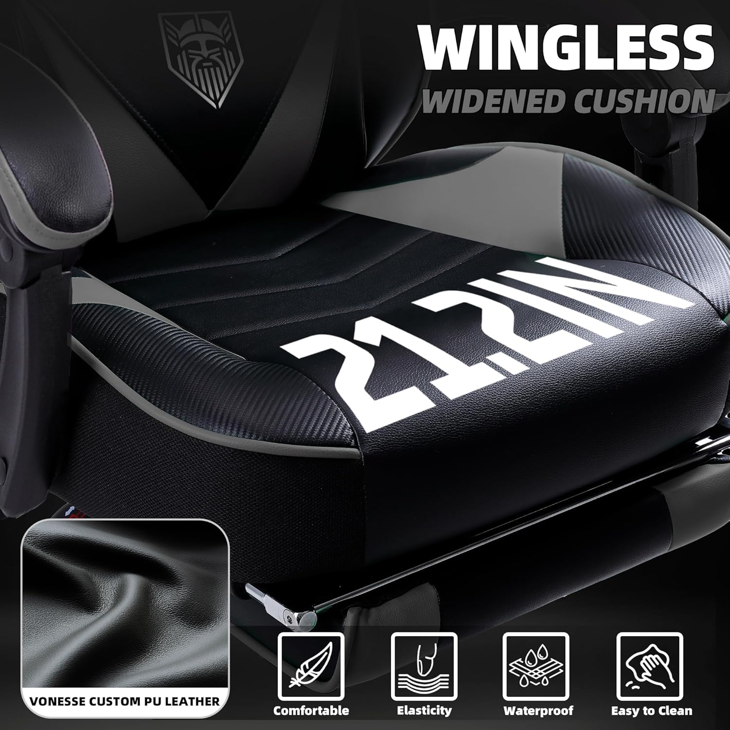 Vonesse Gaming Chair seat cushion and PU leather texture