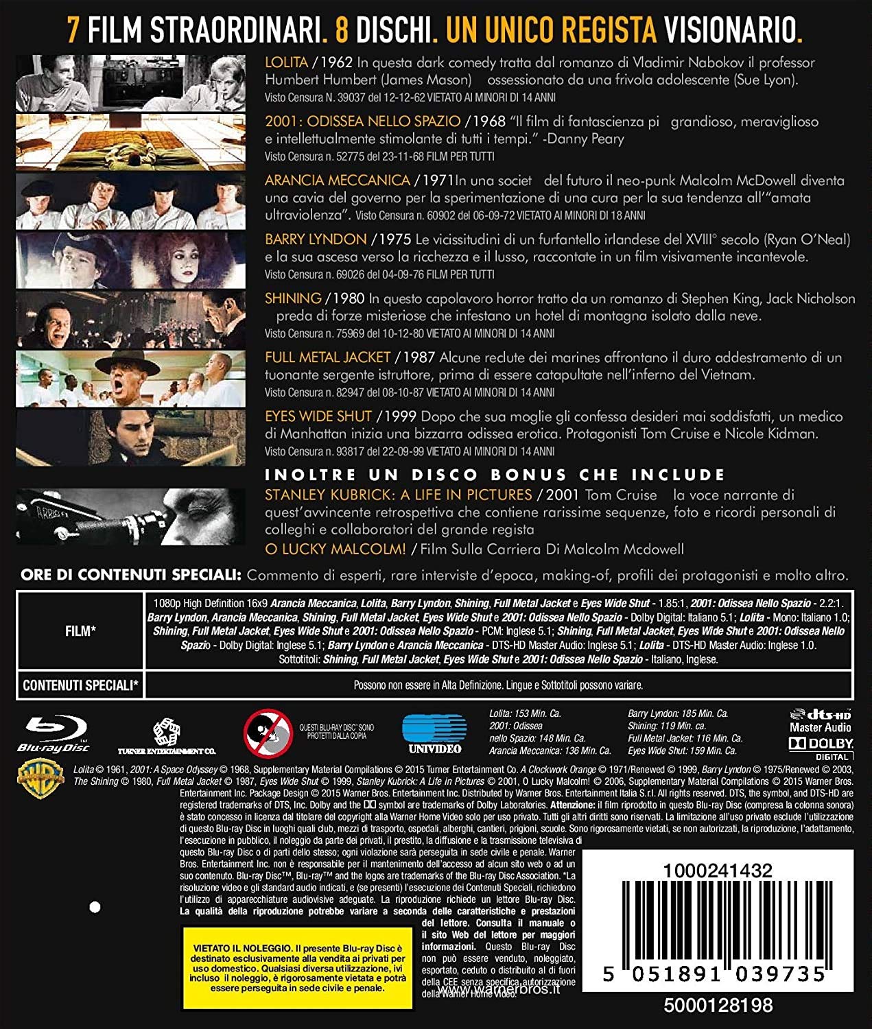Stanley Kubrick Collezione (8 Blu-Ray) (Edizione Italiana Limitata)