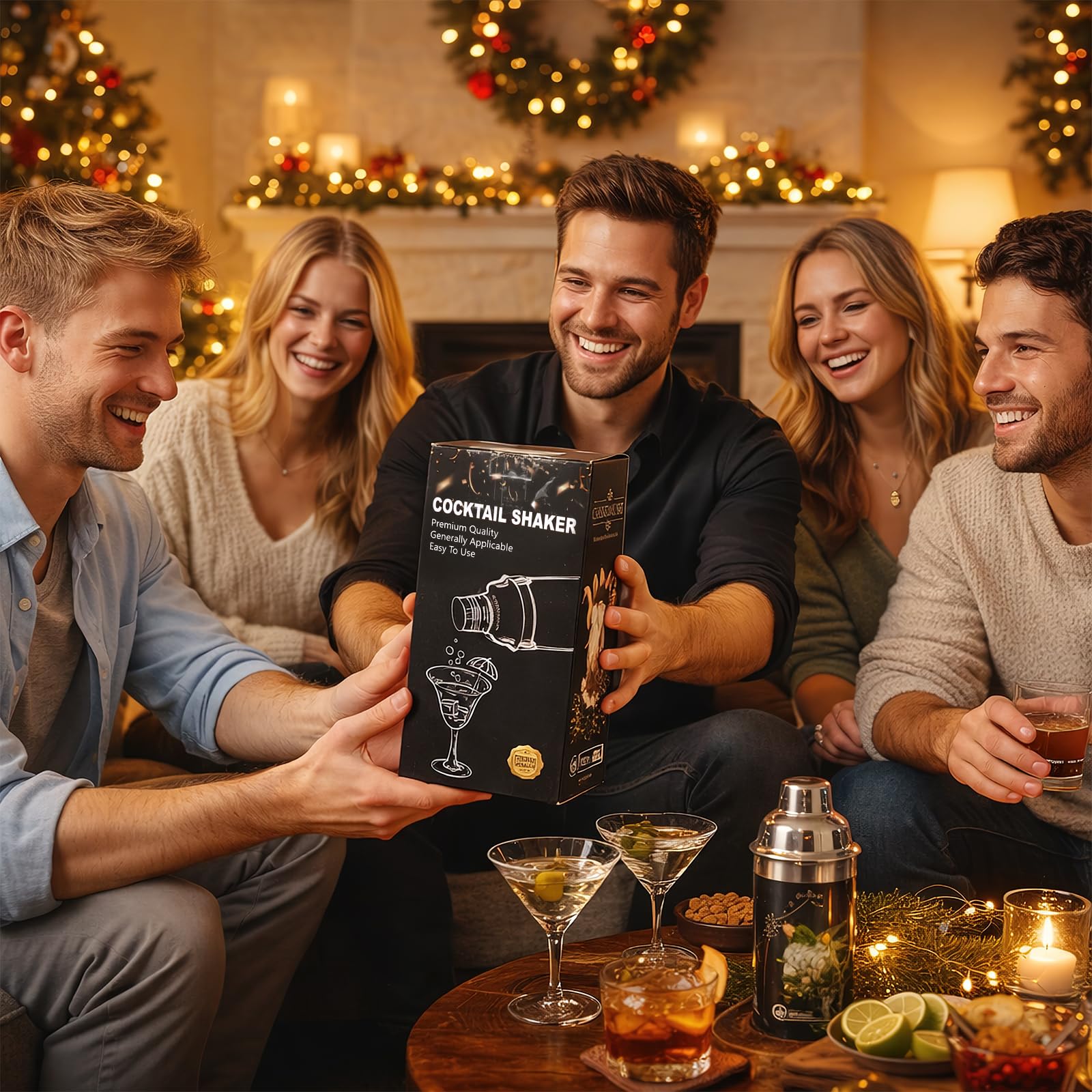26-teiliges Cocktail Shaker Set, 700ML Boston Cocktail Shaker aus Edelstahl, Profi Barkeeper Kit kein Verklemmen mit Bambusständer & Rezeptbuch für Partys, Hausbar & Geburtstag(Silber)