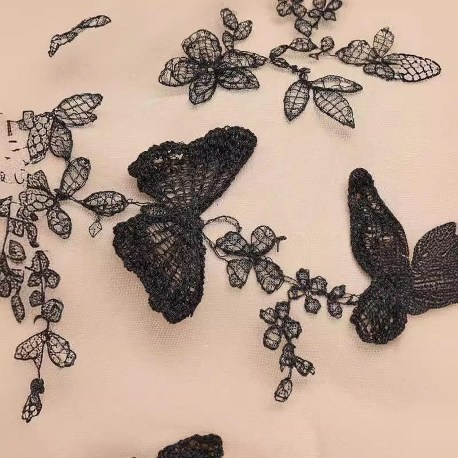 Women's Retro 1950s Cocktail Dress Bow Tie Neck A Line Butterfly Embroidery Midi Dress - Image 5