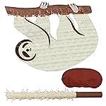 Birchio Sloth Pinatas Bundle with a Blindfold and Bat (16x12.5x4 Inches), Perfect for Birthday Parties, Farm Animal Theme Parties, Decorations