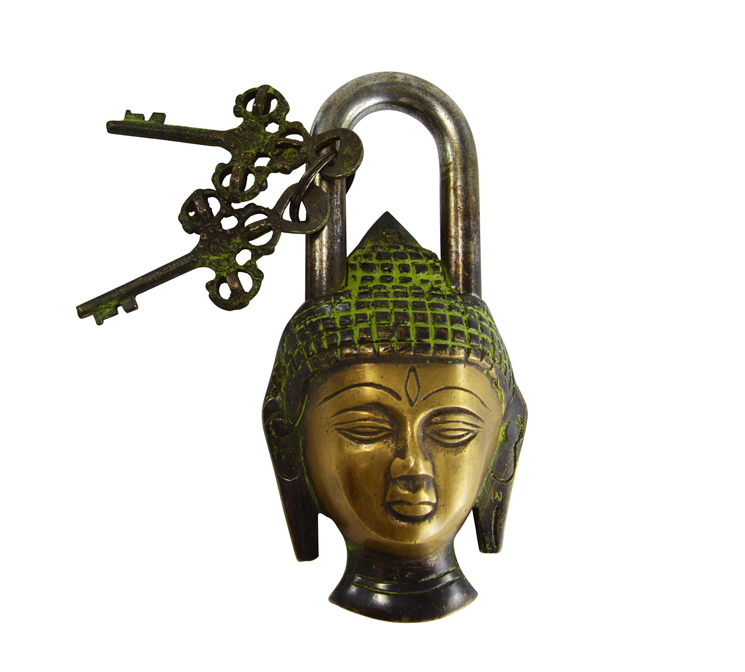 Verrou en laiton style Bouddha, serrure d'artisanat d'art