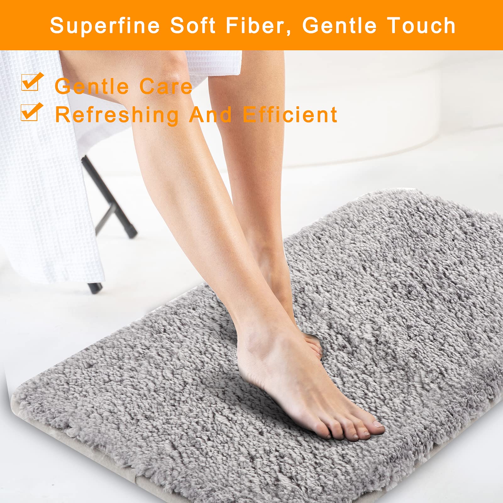 Alfombra De Baño Antideslizante, Tapete Súper Absorbente, Absorbente De Secado Rápido, Tapete Lavable A Máquina, Alfombra De Baño, Ducha, Inodoro, 50x80 Cm Azul | En Línea