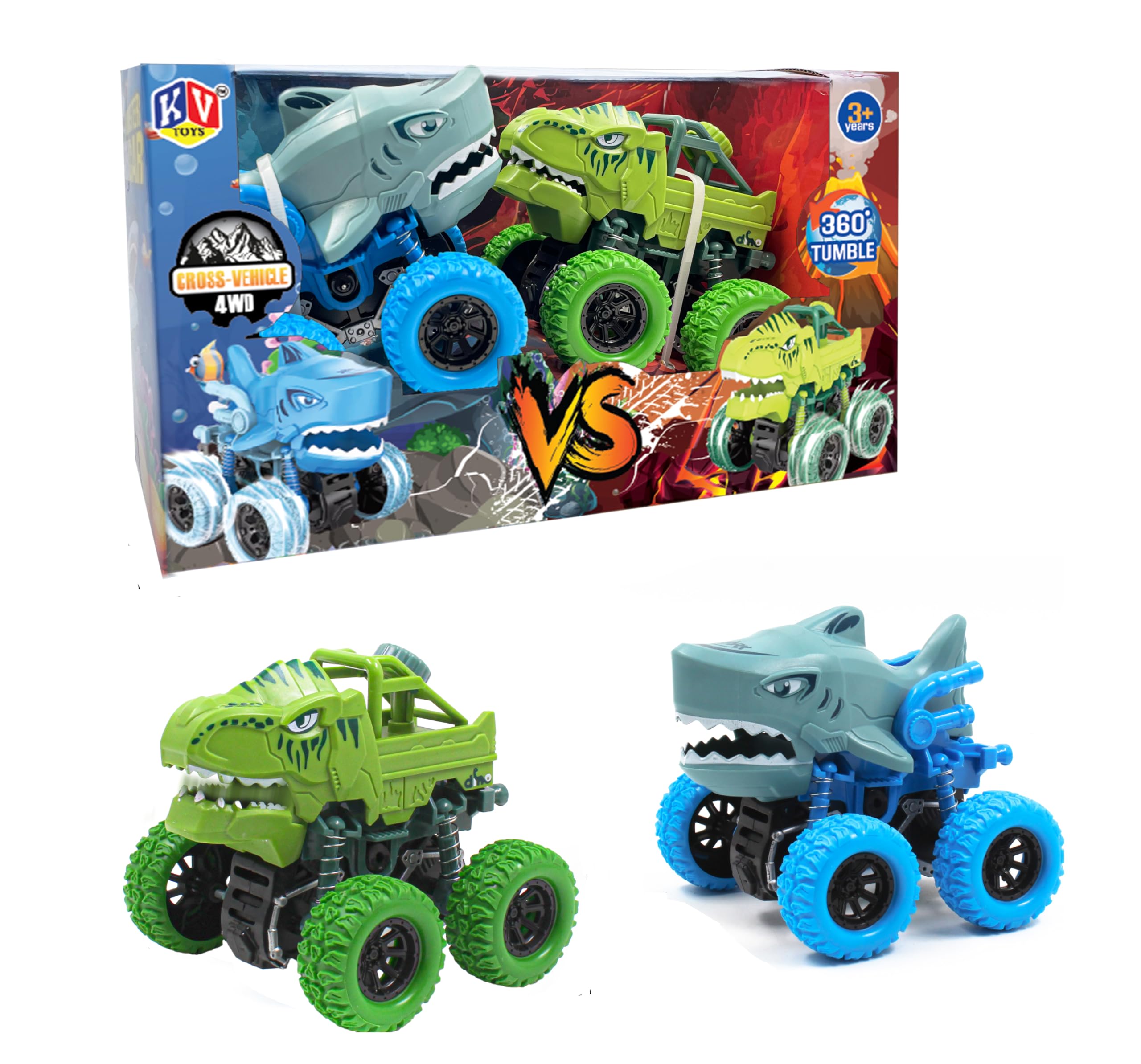 K. V. Toys Shark Car Toy | 360 Degree Rotation | Friction Powered Monster Shark Car | Push and Go Feature | Best Gift for Kids Aged 3years Above (Pack of 2) (B0D9M3RX8J) Amazon Price History, Amazon Price Tracker