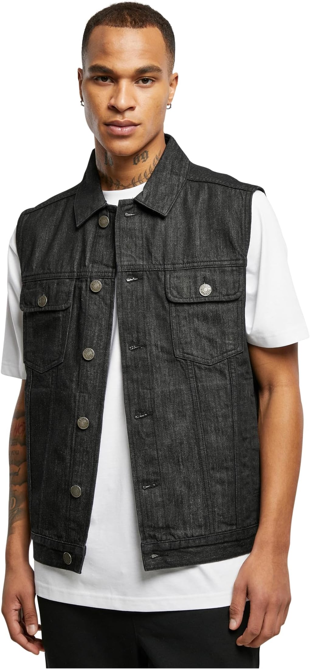 Urban Classics Men's Denim Vest Denim Vest (Pack of 1)