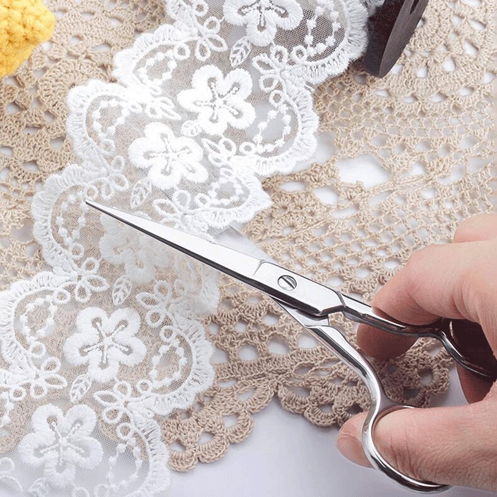 Tijeras de cocina Tijeras de costura, Tijeras de acero inoxidable, Tijeras profesionales para cortar y acolchar telas con facilidad