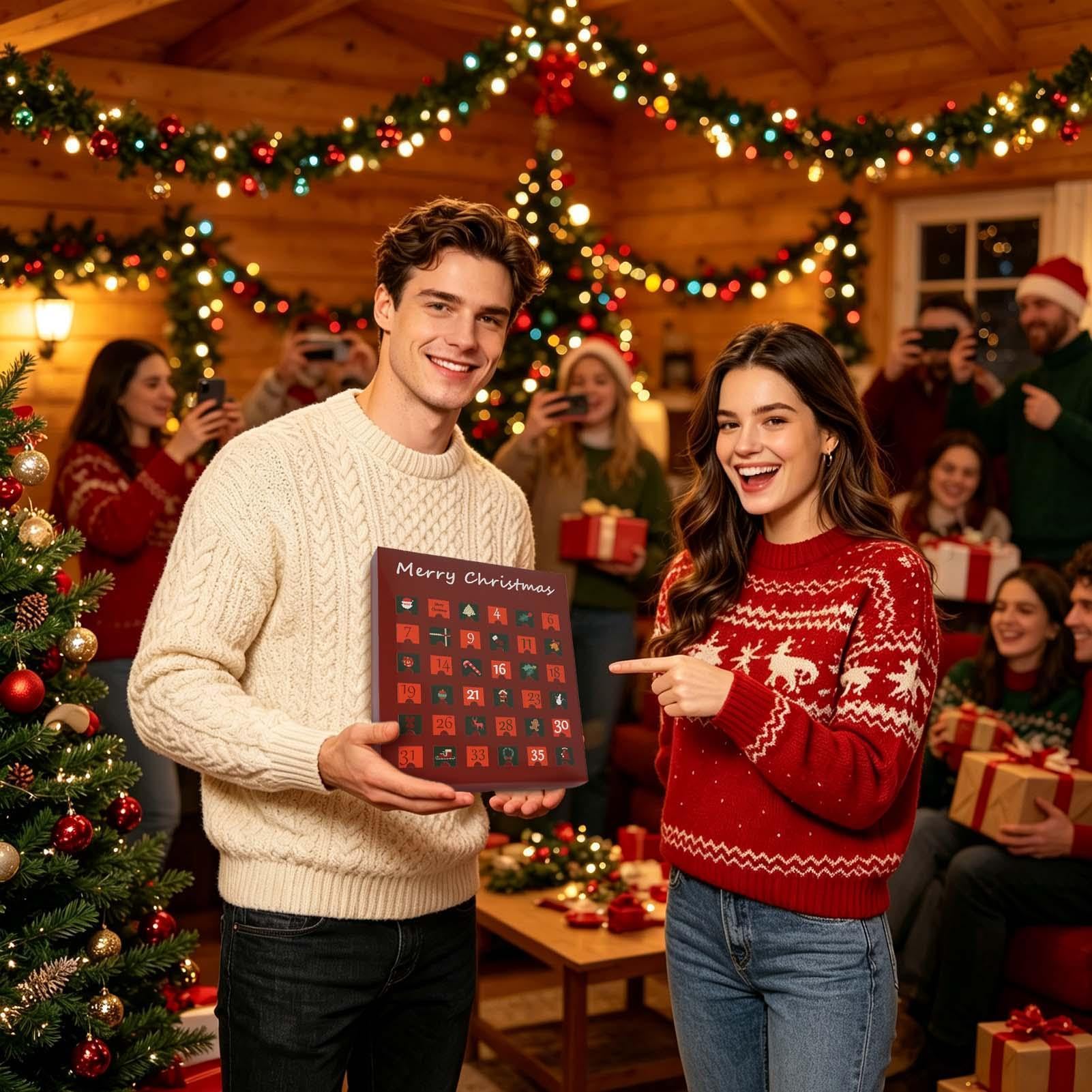 Leere Adventskalender zum Befüllen 36 Tage bis Weihnachten, nachfüllbar und