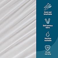 Vista 7 de Lucid Protector de colchón de rayón de bambú, supersuave, impermeable - Protección contra polvo y ácaros