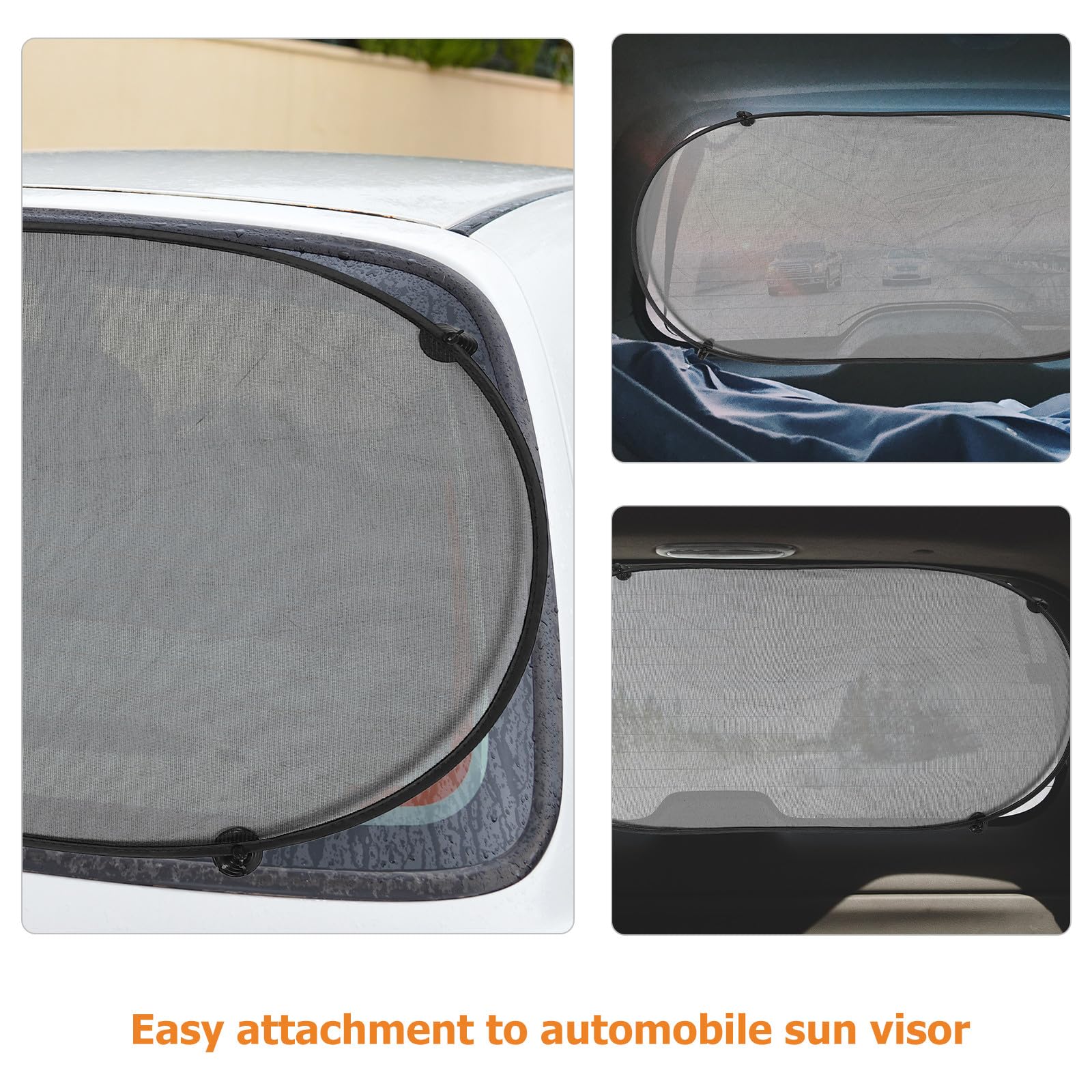 Coprisole Auto per Finestrino Posteriore 6 Pezzi in Rete Nero | Ventose in Metallo, Privacy e Protezione Antiriflesso per Vacanze Estive, Uso Quotidiano e Lunghi Viaggi