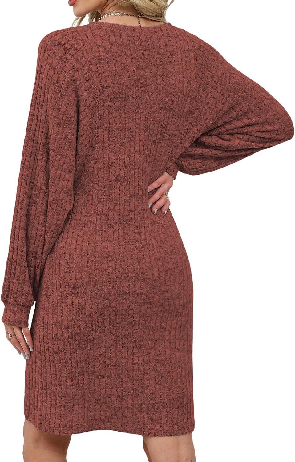 Grace's Secret Womens Ribbed Knit Sweater Dress Long Sleeve Casual Fall Winter Dresses 2025 - Image 5