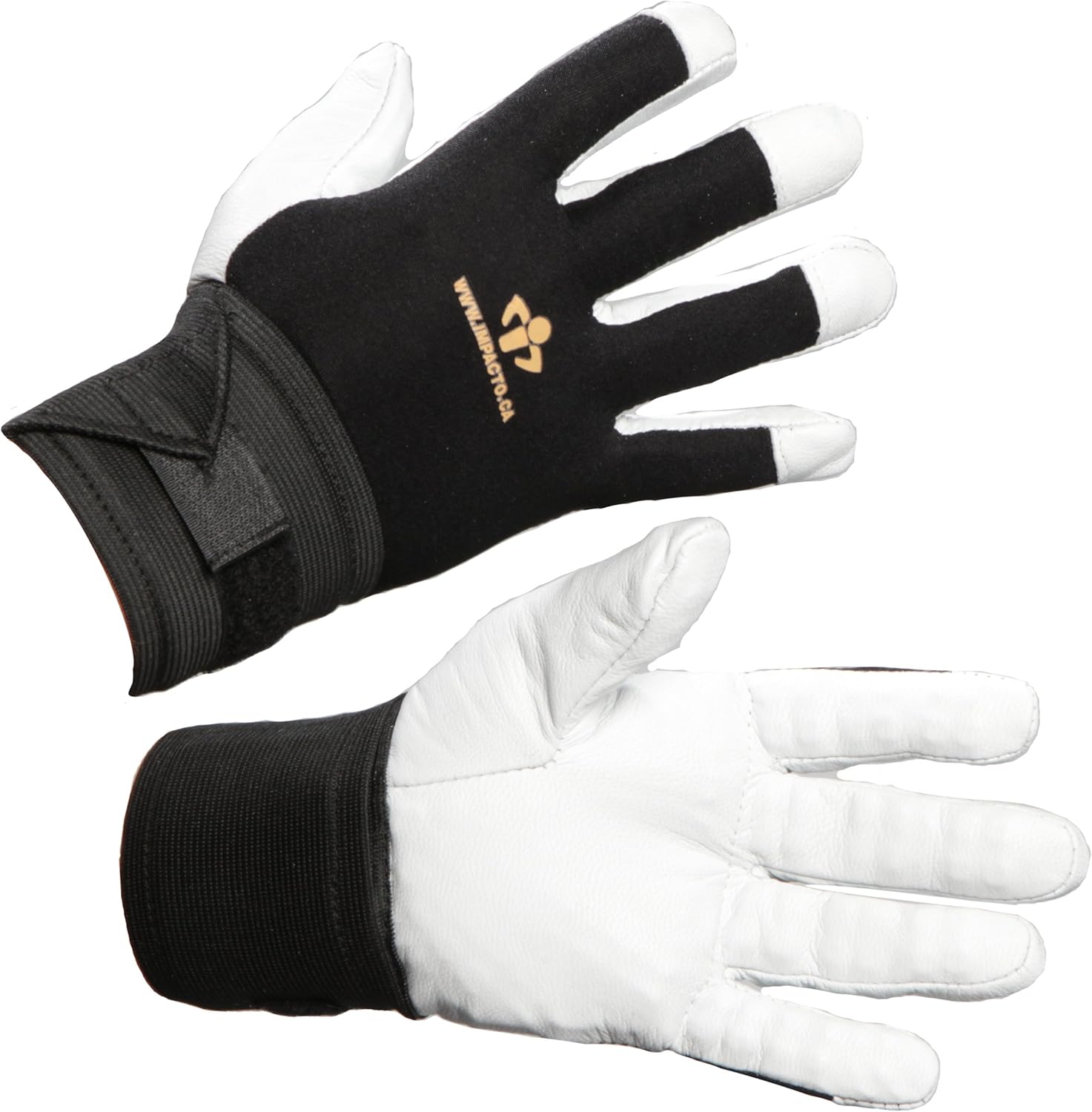 Impacto Air Glove BG473 Black/White Small Leather/Nylon/Spandex Work Gloves - BG47320 [PRICE is per PAIR]
