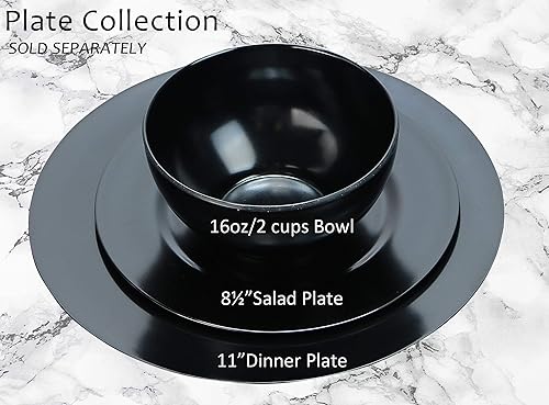 Miniatura 5 de Calypso Basics by Reston Lloyd - Plato llano de melamina, juego de 6, color negro