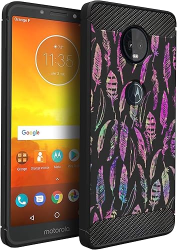 Miniatura 31 de CasesonDeck Funda ajustada compatible con Motorola Moto E5 Plus/Moto E5 Supra, fibra de carbono, protección contra golpes y caídas, TPU flexible